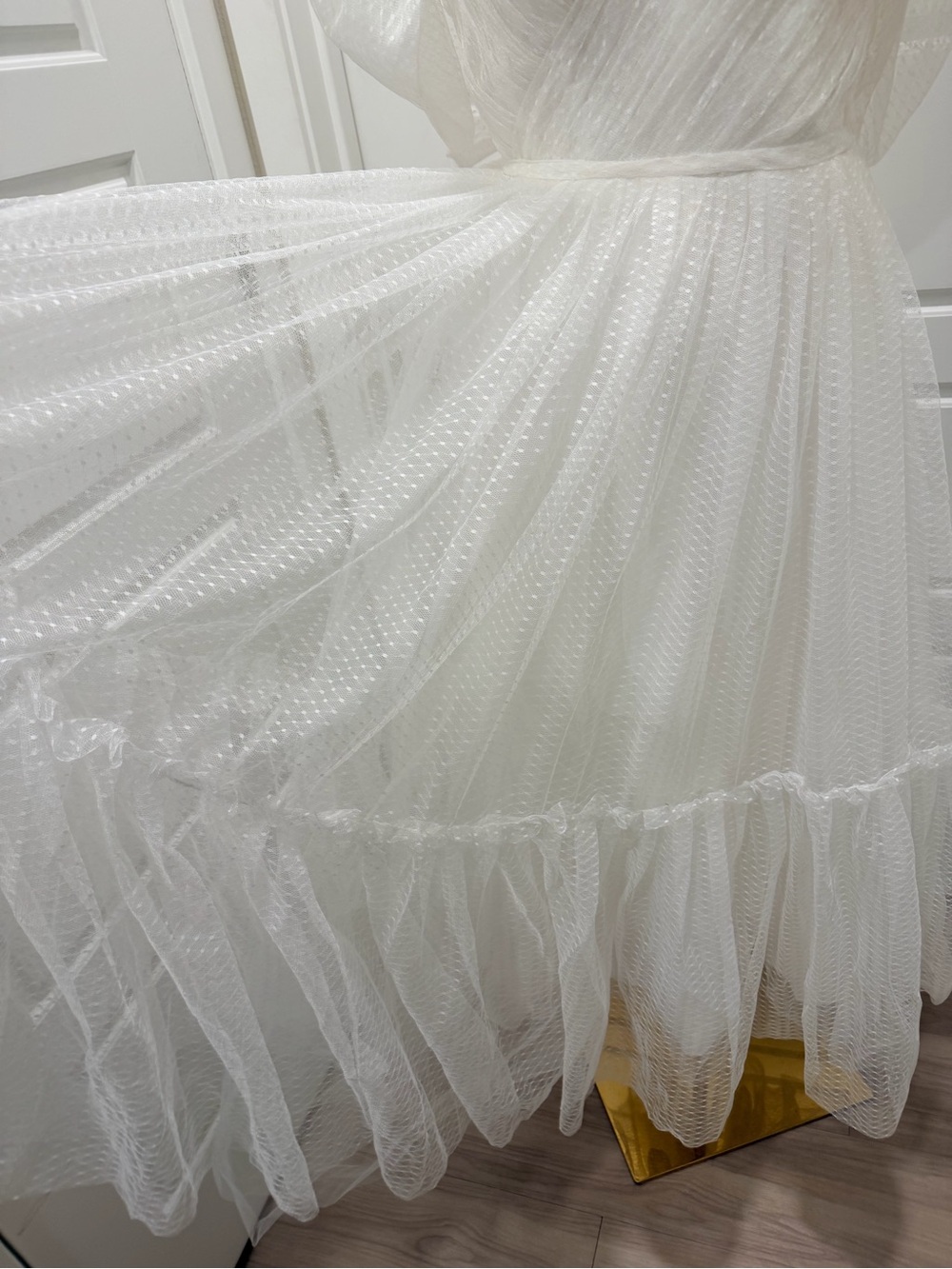 🔥Ethereal White Tulle Midi Dress - Picture 4 of 12